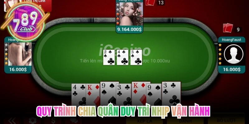 Quy trình chia quân duy trì nhịp vận hành bàn đấu ổn định